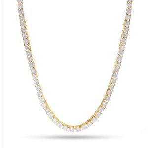 TENNIS CHAIN 14K GOLD PLATED 24”